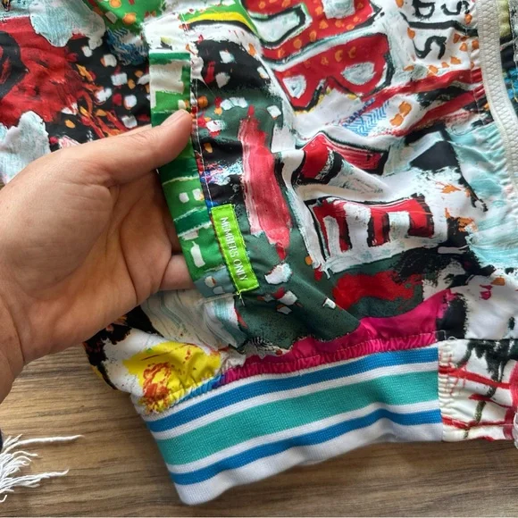 Members Only x Jean-Michel Basquiat Windbreaker Jacket Multicolor Sz Medium